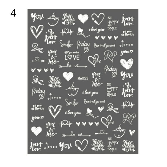 Nail Sticker Non-Fading 3D Effects Excellent Saturation Romantic Valentines Love Heart Adhesive Wraps for Manicure-4