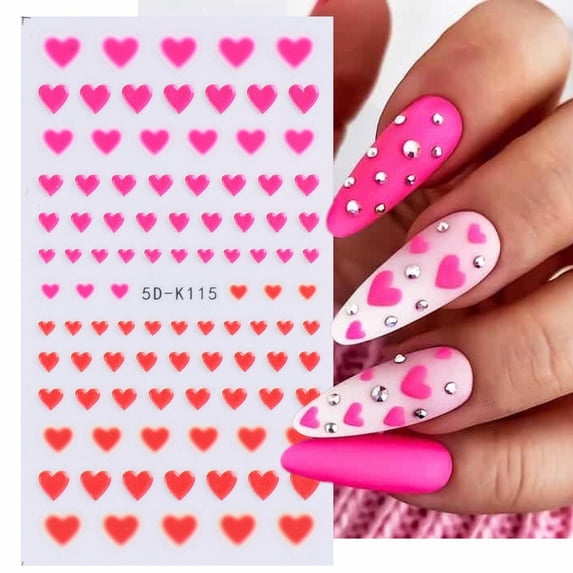 Nail Stickers 5D Heart Shaped Moon Clouds Cute Design for Nail Care and Decoration