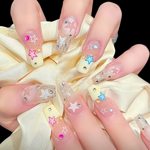 Nail Stickers Detachable Nail Crystal 24 Pieces