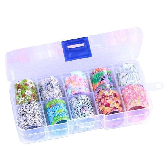 Nail Stickers Foil Transfer Wraps 10 Sheets Flower Design DIY Art Decals for Manicure