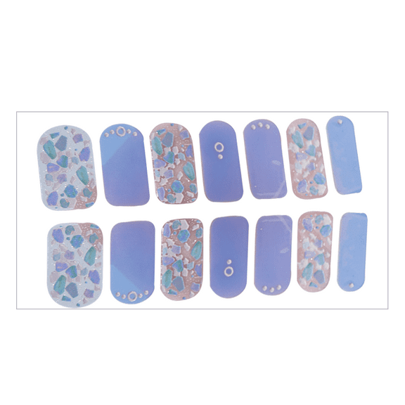 Nail Stickers Full Wraps Nail Polish Strips, Self-Adhesive Gel Nail Art Decals For Women Girls - DQ3-074