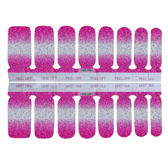 Nail Stickers Glitter Gradient Color Full Wraps Polish Stickers Decal Strips Self-Ashesive Nail Sticker Sets For Women Girls on Nails Short on Nail Tabs Nail Striping Tape Silicone Hand for Acrylic