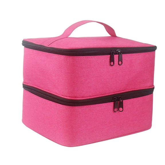 Nail Storage Bag, Holds 30 Bottles with Adjustable Dividers Handbag Organizer Carrying Case for Essential Oil Nail Varnish Lipstick