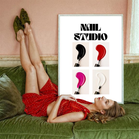 Nail Studio Glam Wall Art Print, Unframed Paper Poster 8x10in