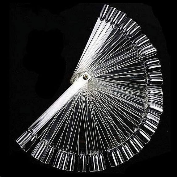 Nail Swatch Sticks, Swatch Sticks Nail Polish, Fan-shaped False Fake Nail Art Tips Sticks Polish Gel Salon Display Chart Practice Tool (100 Pack)