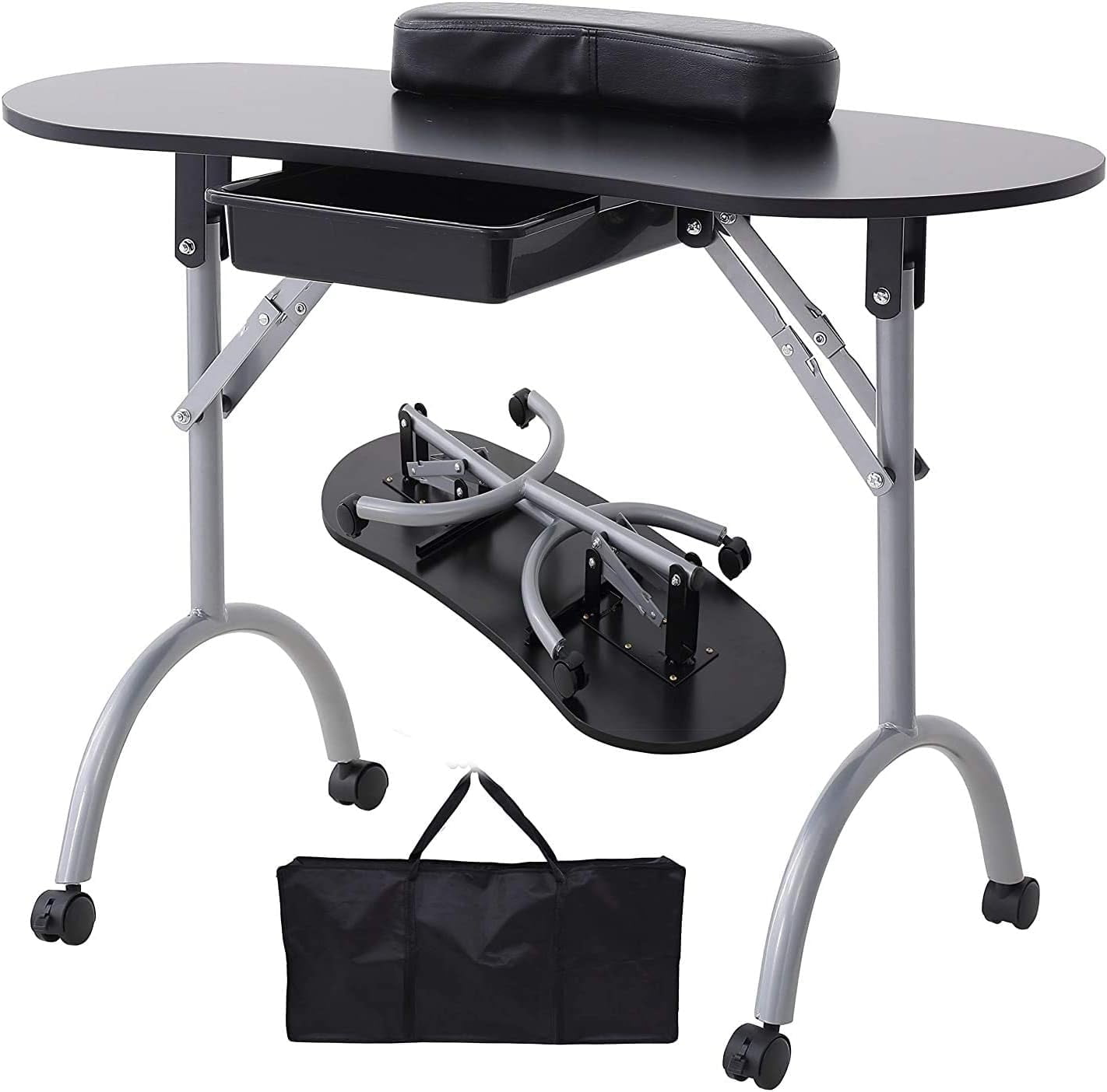 Nail Table Manicure Station Portable Folding Nails Desk Spa Beauty