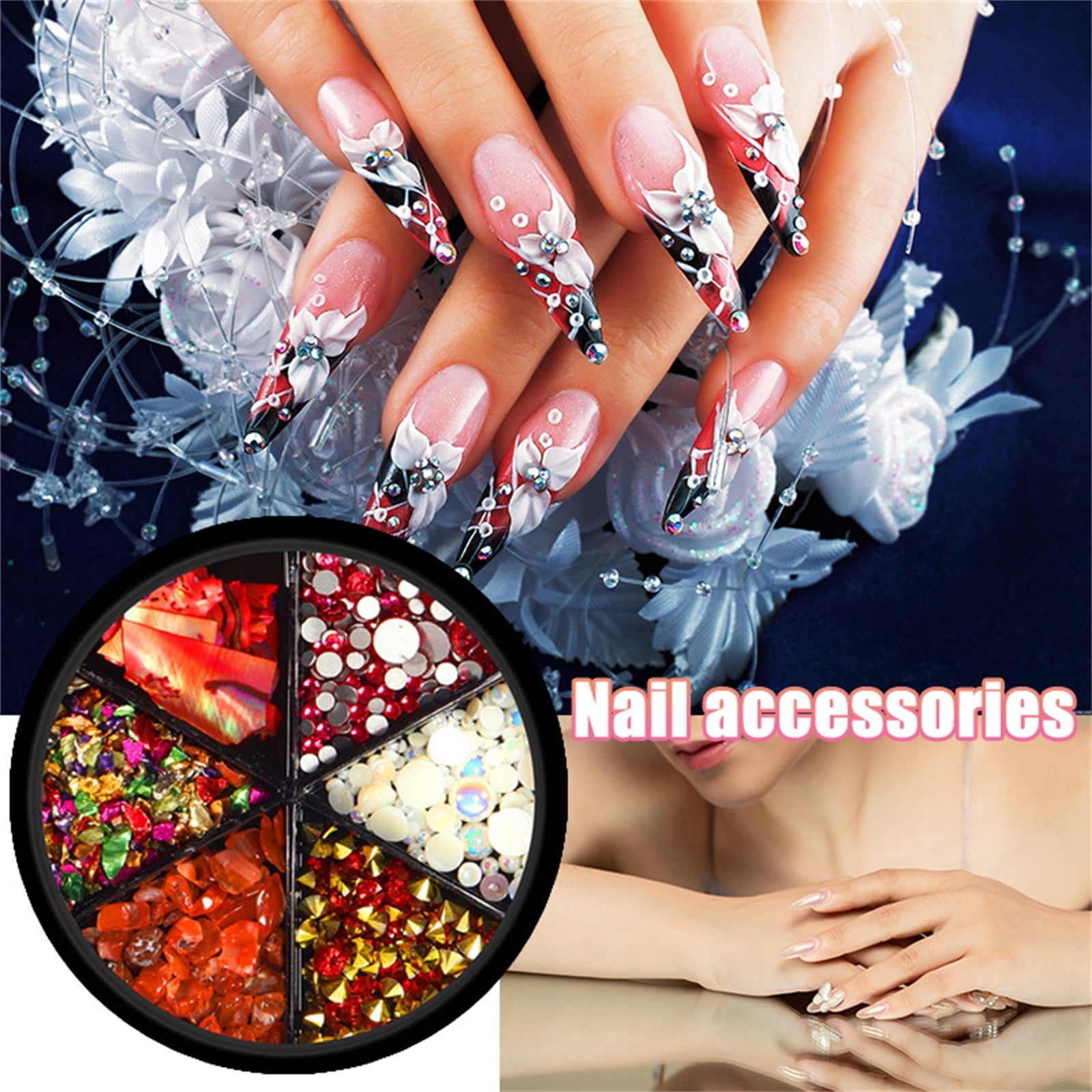 Nail Tabs Makeup Glitter Acrylic for Nails Nail Decorations Rose Stickers Fine Glitter for Tumblers Impress Color on Nails Medium Length on Nails Makeup Rhinestones for Eyes Body