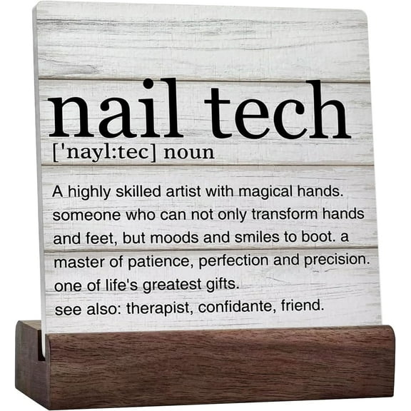 Nail Tech Gift Nail Tech Definition Art Ceramic Table Sign Nail Technician Desk Decorative Sign Nail Salon Decor For Desk Table Shelf