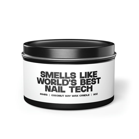 Nail Tech Tin Candle Gift Decor Vanilla Coffee Scented
