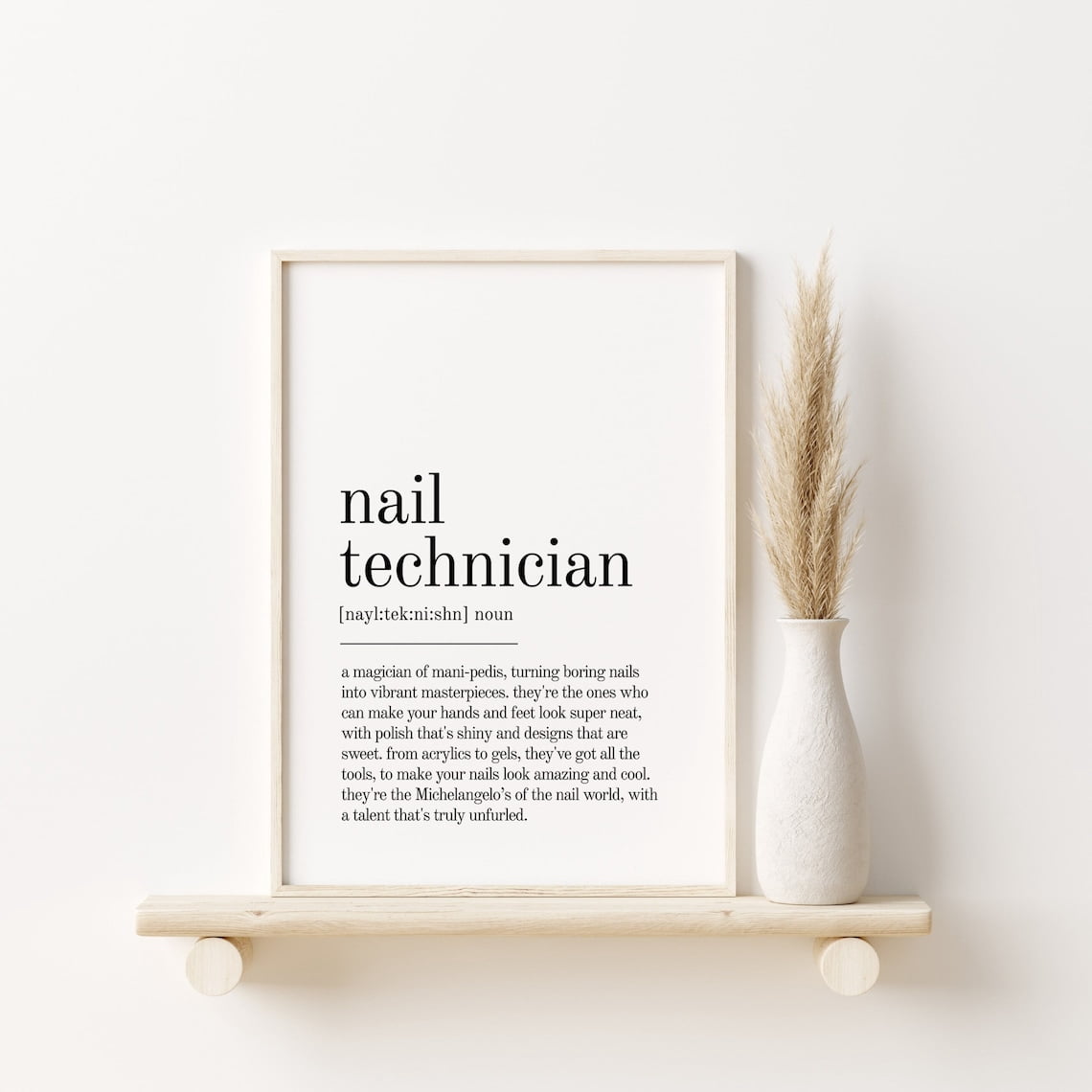 Nail Technician Definition Wall Art Print Salon Decor - Walmart.com