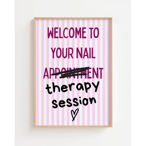 Nail Therapy Session Wall Art Print, Unframed Paper Poster 8x10in