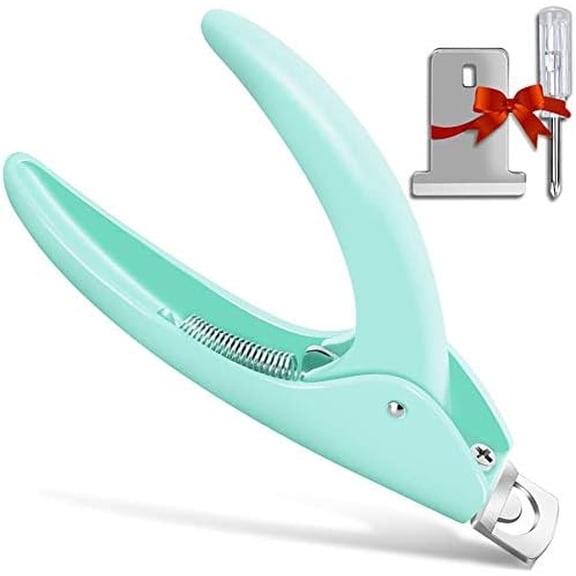 Nail Tip Clipper Edge Cutter False Trimmer Adjustable Stainless Artificial Acrylic Fake Manicure Pedicure Stainless Steel Nail Trimmer Sharp Stainless Steel Blade Clip Tool Nail Design DIY Use Green