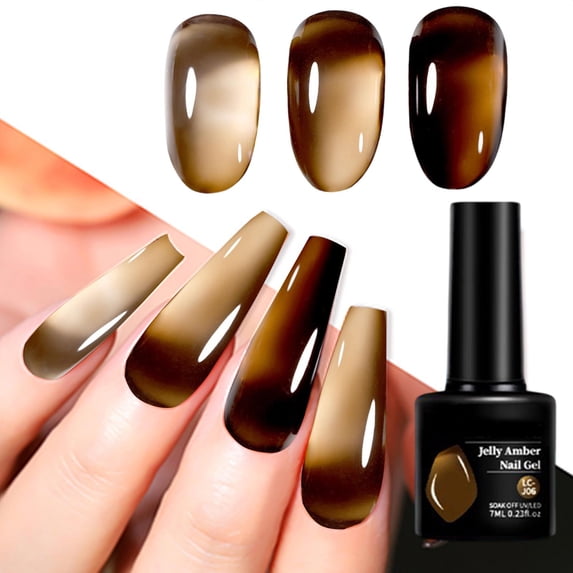 Nail Tools,Cheap Nail Stuff,Amberber Translucent Nail Polish High End Nail Polish Daily Dating Party Nail Art 7ml,Nail Kit for Beginners,Nail Practice Kit(Coffee)