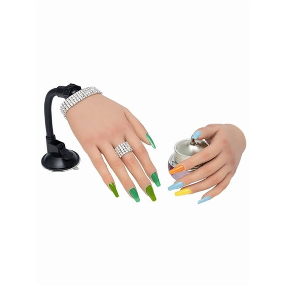 Nail Training Fake Hand For Acrylic Nails Silicone Hands to Practice Nail Hand Model