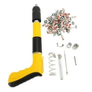 Nail Wall Fastening Tool with 50PCS Nails Manual Concrete Cement Mini Nailer Portable Nail Shooting Machine for Woodworking Household Decor Yellow