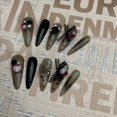 thumbnail image 1 of Nail art is purely hand-worn, black long-pointed large diamond nail piece, advanced finished product, pressing nails, fake nailspress on nails fake, 1 of 9