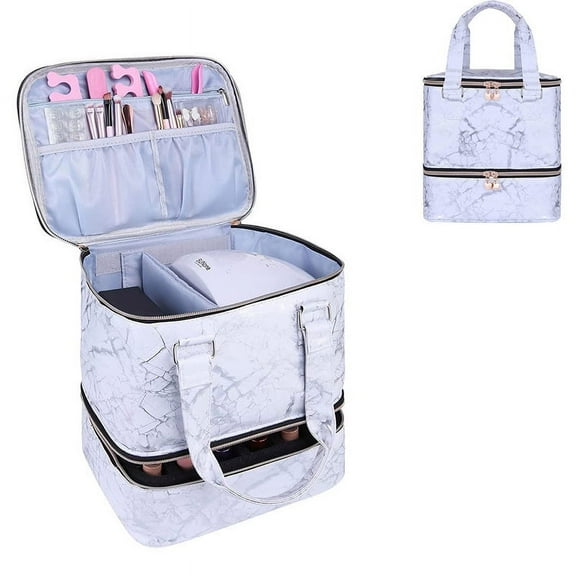 Nail polish storage bag nail art portable double-layer heightened high-capacity oil bag can accommodate bracket lamp 30 bottles