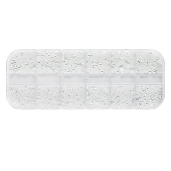 NailArt Decorations Pearls Mixed Sizes Flat Bottom Semi Nail Gems for DIY Manicure Enhancements