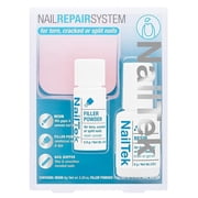 Nail Tek 3-Piece Nail Repair Kit with Resin, Filler Powder, and Buffer for Cracked and Damaged Nails
