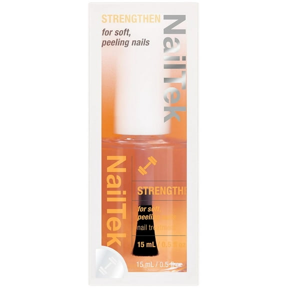 NailTek Formula 2 Nail Strengthener, Clear Top Coat for Soft, Peeling, Damaged Nails