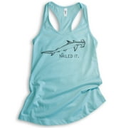 Nailed It Hammerhead Shark Tank Top, Ladies Racerback Tank Top, Funny Shark Tank Tee, Funny Shark Meme, Cancun, Small