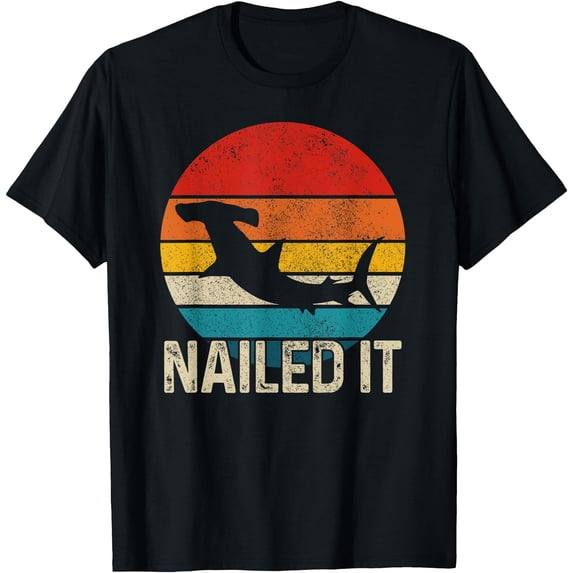 Nailed It Hammerhead Shark Vintage Funny Fishing Gift T-Shirt,Royal Blue Color,Size YouthXS