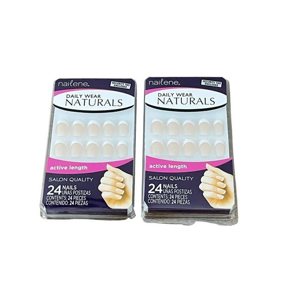 Nailene Daily Wear Naturals French Glue On Nails Active Length #22112 - 2 Pack