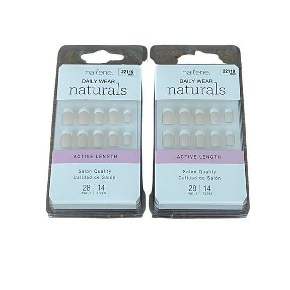 Nailene Daily Wear Naturals French Glue On Nails Active Length #22119 - 2 Pack