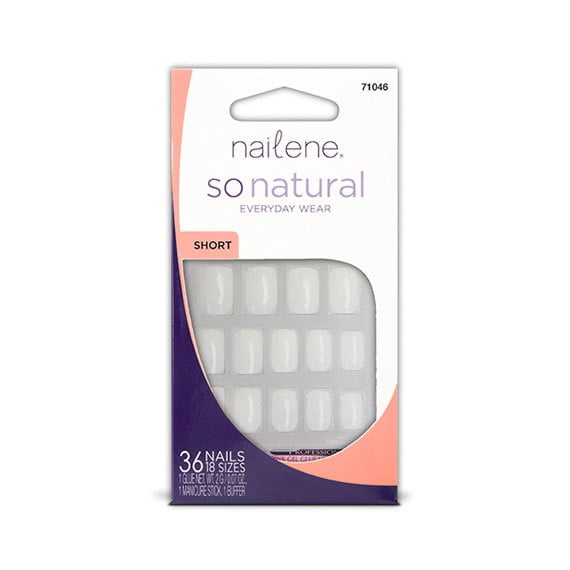 NAILENE - So Natural Nails Undecorated Short - 36 Nails