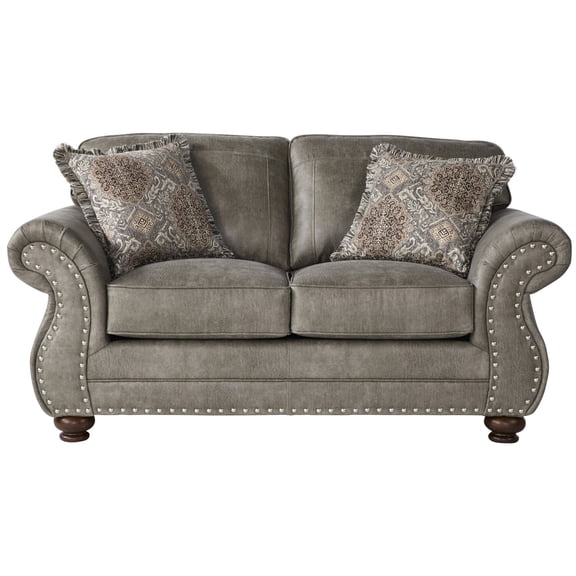 Nailhead Trim Faux Leather Sofa for Living | Fits Well in Traditional Homes | High - Quality Manufacturing | Solves Need for Long - lasting Seating