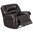 thumbnail image 1 of Nailhead Trim Leatherette Power Recliner Brown - Saltoro Sherpi, 1 of 5