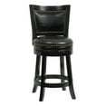 thumbnail image 1 of Nailhead Trim Round Leatherette Counter Stool with Flared Legs Black - Saltoro Sherpi, 1 of 4