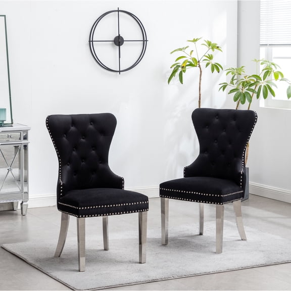 Nailhead Trimmed Chairs with Decorative Ring / Attractive Seating for Foyers