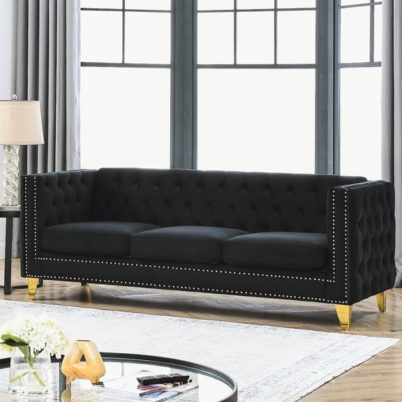 Nailhead Trimmed Luxury - Add a Touch of Sophistication to Your Office with This Sofa