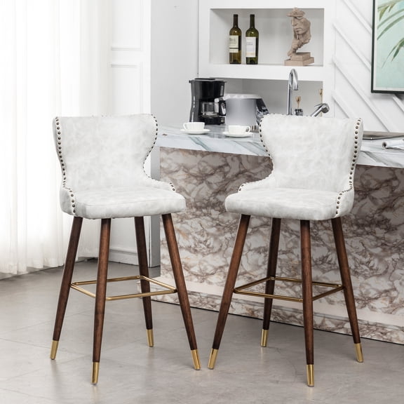 Nailhead Trimmed Stools / Stylish Addition to Caf