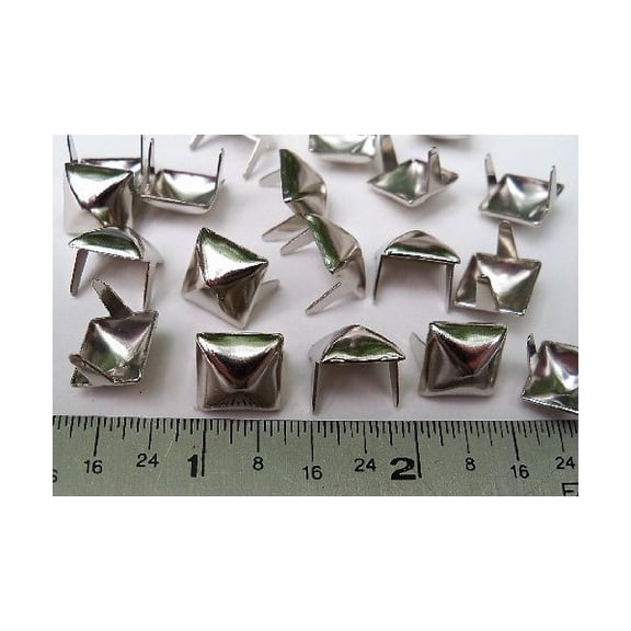 Nailheads Spots Studs 2 Prong 3/8" Square; Steel with Antique Nickel Finish; 100 Pcs