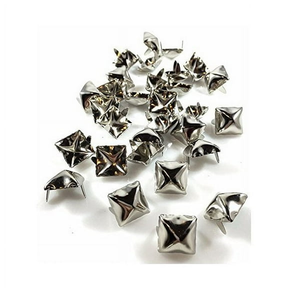 Nailheads Spots Studs 2 Prong 9/16" Square; Bright Nickel Finish 100 Pcs