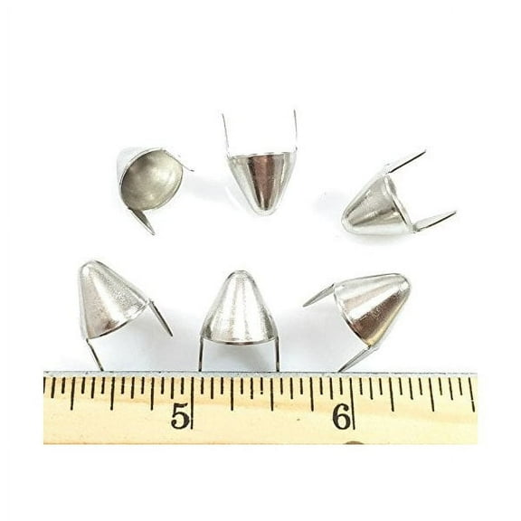 Nailheads Spots Studs 2 Prong Round Cone-Shaped 1/2"; Steel with Nickel Finish; 100 Pcs