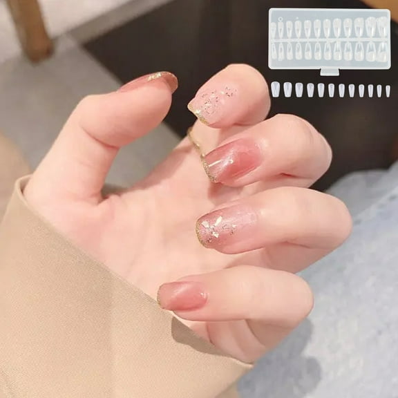 Nails - 120 Transparent Water Tube Full Coverage Press-On Nail Set for DIY Salon Practice