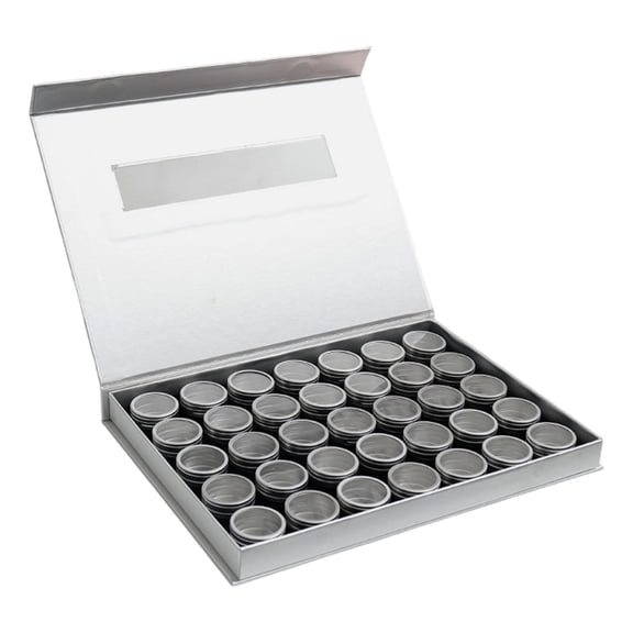 Nails Art Container 35 Detachable Aluminum Trays Hardened Foam Base For Decoration Storage Box Lightweighted