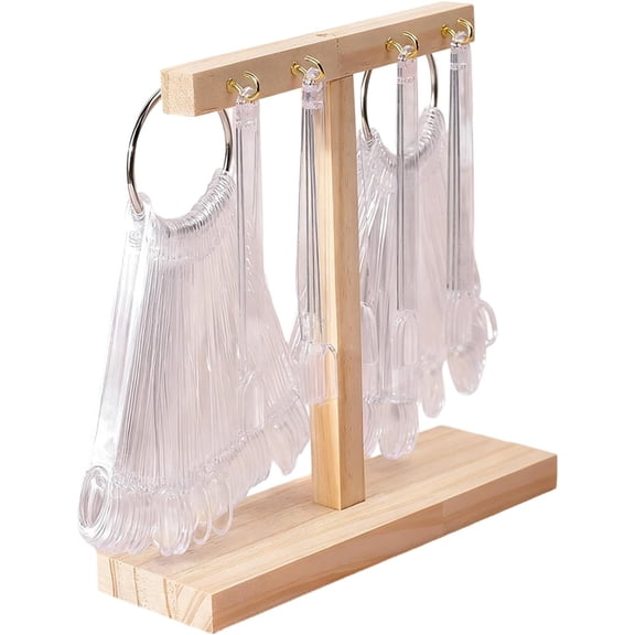 Nails Art Display | Wooden T Shaped Space Saving Display Rack | Nail Color Sticks Organizer Rack - for Polishing Practice Home Table Salon Women Girls Friends