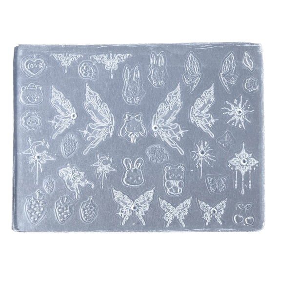 Nails Art Silicone Mold Beautiful 3D Nails Casting Molds Embossed Nails Stencils Sculpture Mould Decorations for Manicurist