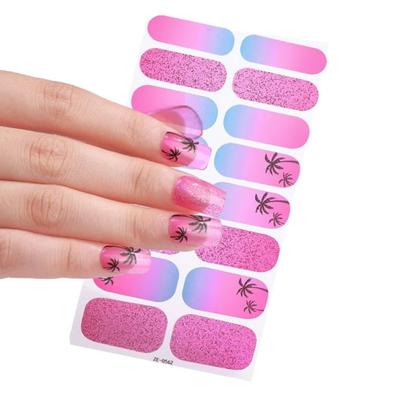 Nails Art Sticker Self-Adhesive Gels Nail Strips Full Nail Wraps Waterproof Nail Polish Sticker Nails Art Decoration