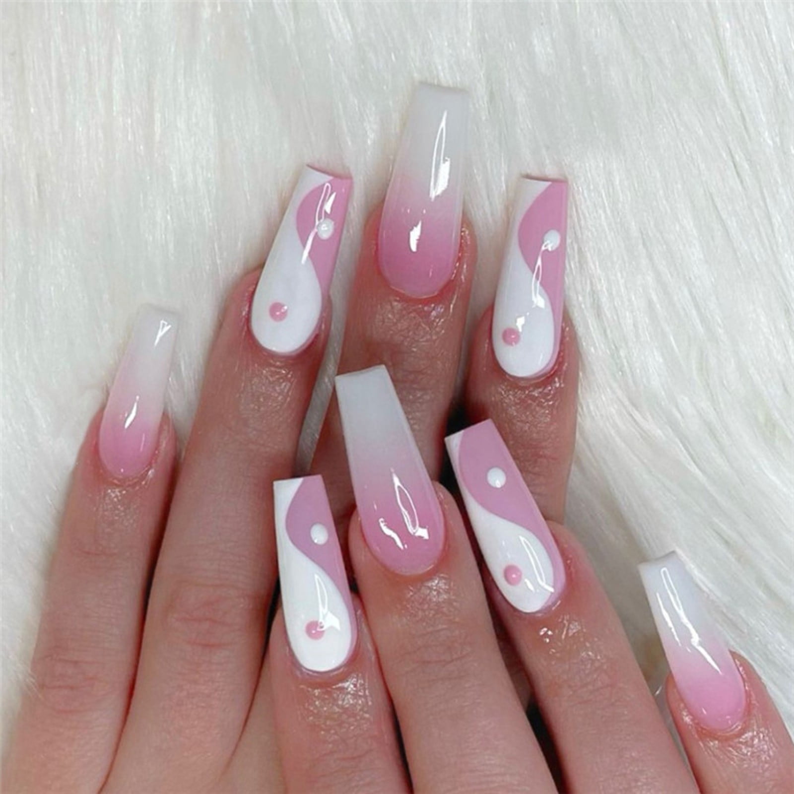 Nails Clear Silicone Stamper Oval on Nails False Toe Nail Tips Acrylic Nails Coffin Tips on Nails Coffin Long Gel Fingernail Tips for Acrylic Coffin Nails Full Cover Medium Length Nail