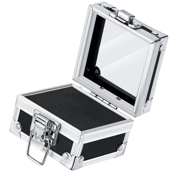 Nails Drill Holder Case With 25 Slots Stainless SteelStorage Box For Manicure Tool Organization Nails Bits Organized