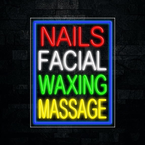 Nails Facial Waxing Massage-LED Neon Sign 22"L x 28"H #31259