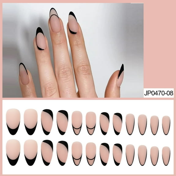 Nails French Line Removable Reusable Nail Patch Designed with Jelly Glue for Ladies and Girls
