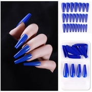 Nails Full Coverage for Women and Girls - 24 Long Nails with Glue for Effortless Style and Glamour