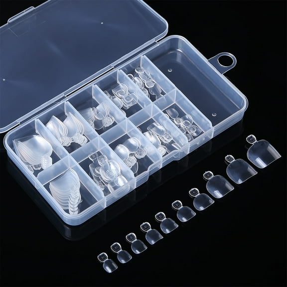Nails Full Set 100 Pcs French Toe Nails for Manicure at Home