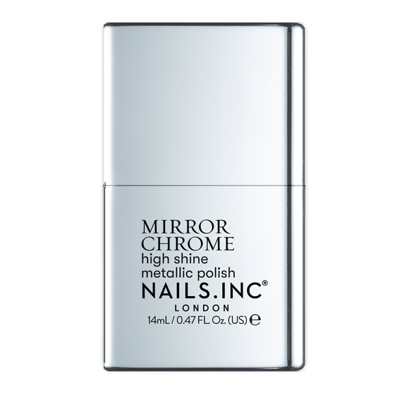 Nails Inc Mirror Chrome Silver Served High Shine Metallic Nail Polish, 14ml/0.47 Fl Oz